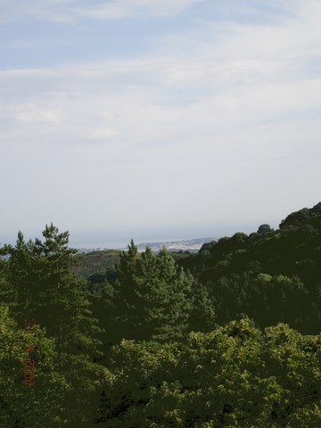 Vue sur la baie de St Jean de Luz depuis le col d'Ibardin - Pyrénées Atlantiques - Aquitaine 