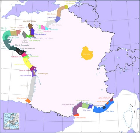 La carte du littoral français