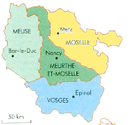 carte régionale de Lorraine
